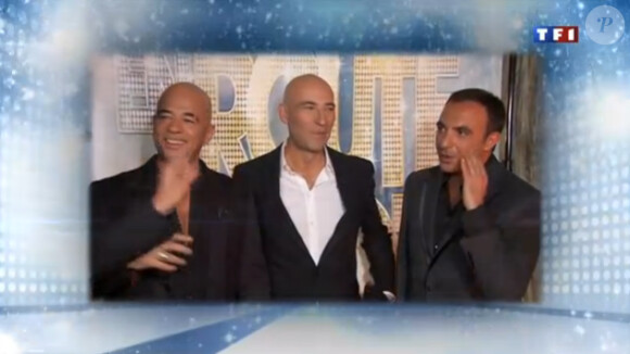 Pascal Obispo, Nicolas Canteloup et Nikos dans En route vers 2011, samedi 31 décembre 2011, sur TF1