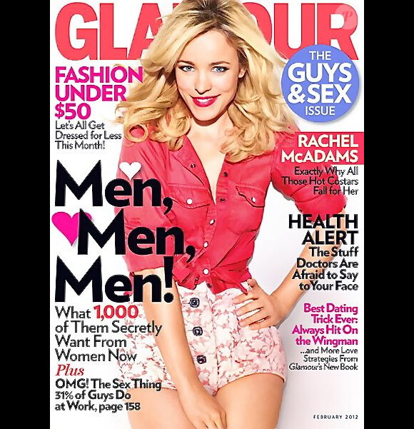 Rachel McAdams, ravissante en chemise Mavi et short Dolce & Gabbana, fait la Une du magazine Glamour pour le numéro de février 2012.