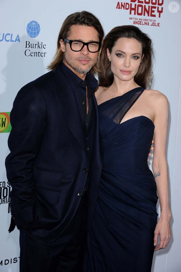 Brad Pitt et Angelina Jolie à Los Angeles, le 8 décembre 2011.