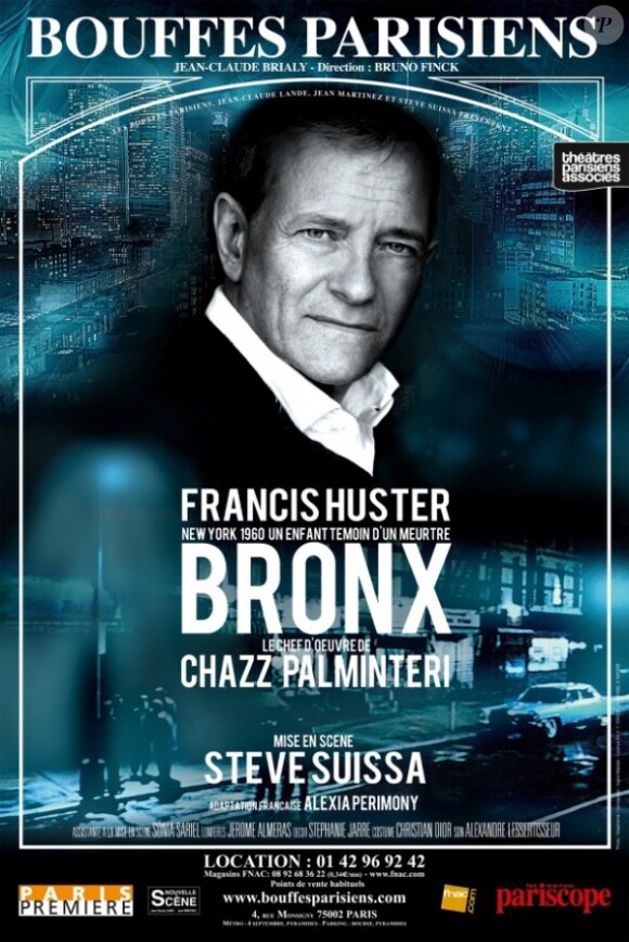 Francis Huster dans la pièce de théâtre Bronx à partir du 11 janvier 2012 aux Bouffes Parisiennes