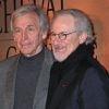 Costa-Gavras et Steven Spielberg lors de l'avant-première du film Cheval de Guerre à la Cinémathèque à Paris le 9 janvier 2012