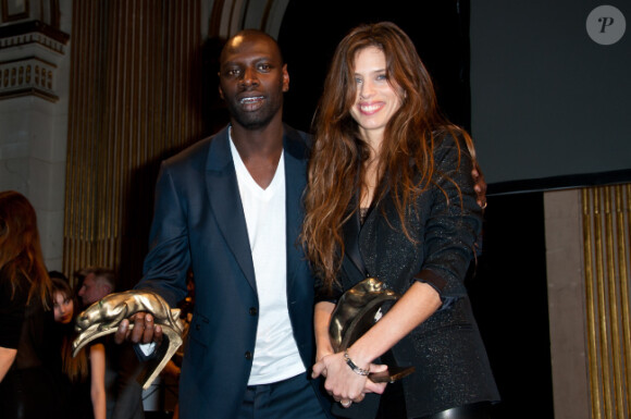 Maïwenn et Omar Sy à la cérémonie des Lumières, à Paris le 13 janvier 2012.