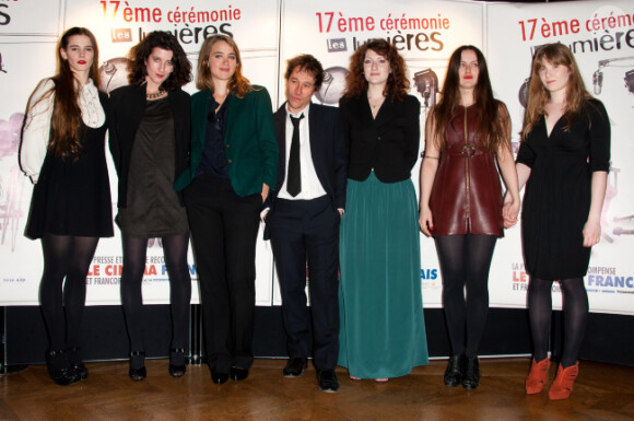 L'équipe de L'Apollonide à la cérémonie des Lumières, à Paris le 13 janvier 2012.