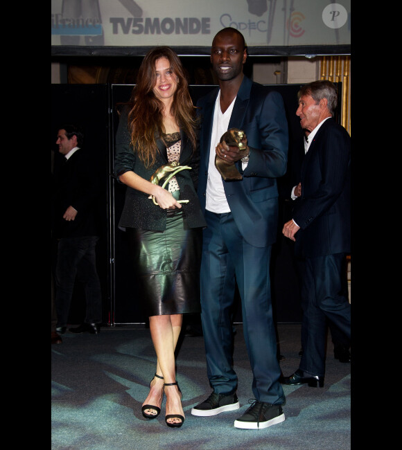 Maïwenn et Omar Sy à la cérémonie des Lumières, à Paris le 13 janvier 2012.