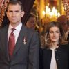 Felipe et Letizia d'Espagne lors de la cérémonie de remise de la Toison d'Or à Nicolas Sarkozy. Le président de la République française Nicolas Sarkozy a été décoré de l'ordre de la Toison d'Or par le roi Juan Carlos Ier d'Espagne, lundi 16 janvier 2011, à Madrid. La reine Sofia, le prince Felipe et la princesse Letizia assistaient à la cérémonie.