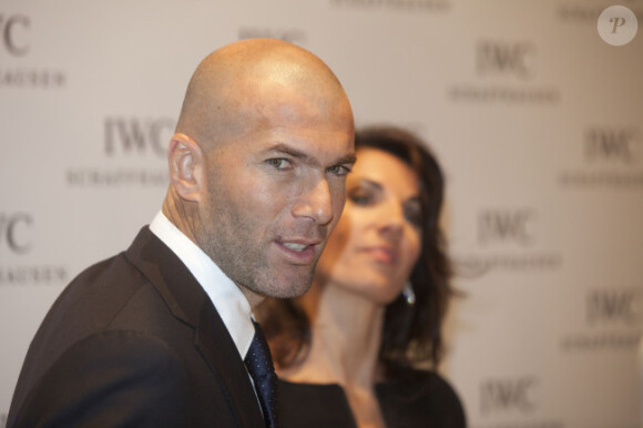 Zinedine Zidane et sa femme Véronique le 17 janvier 2012 à Genève lors du Gala IWC Top Gun