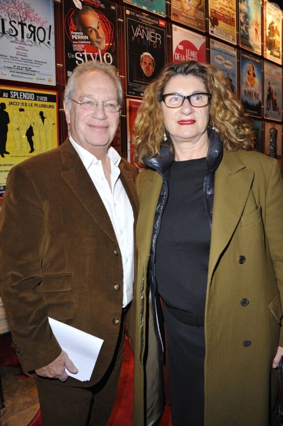 Bernard Murat et sa femme lors de la présentation de la deuxième partie de la saison théâtrale 2011-2012 au théâtre de Paris, le 17 janvier 2012