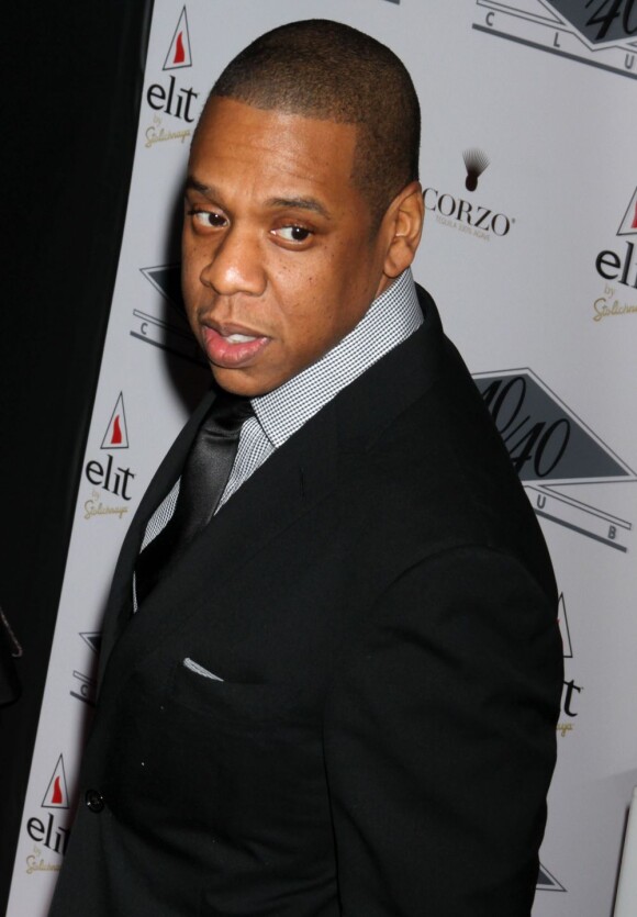 Jay-Z lors de la réouverture du club 40/40 dont il est le patron, à New York le 18 janvier 2012