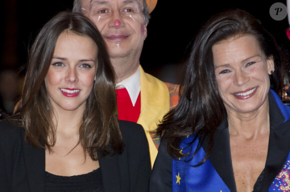 Stéphanie de Monaco et sa fille Pauline Ducruet lors du 36e Festival International du cirque de Monte-Carlo à Monaco le 20 janvier 2012