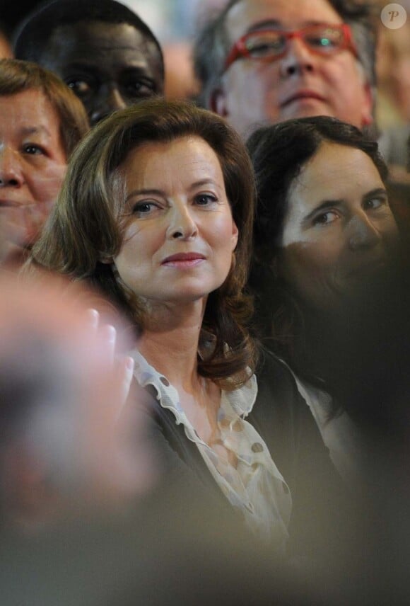 Valérie Trierweiler lors du rassemblement de son compagnon François Hollande au Bourget, le 22 janvier 2012.