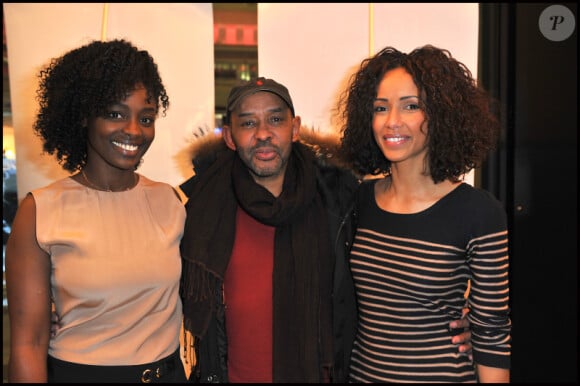Aïssa Maïga, Sonia Rolland et le réalisateur Philippe Niang lors de la projection privée du téléfilm Toussaint Louverture, à Paris, le 18 janvier 2012