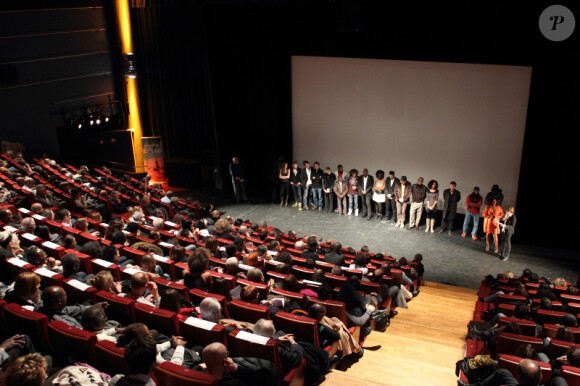 Les acteurs, du téléfilm lors de la projection privée de Toussaint Louverture, diffusé en février sur France 2. A Paris, le 18 janvier 2012