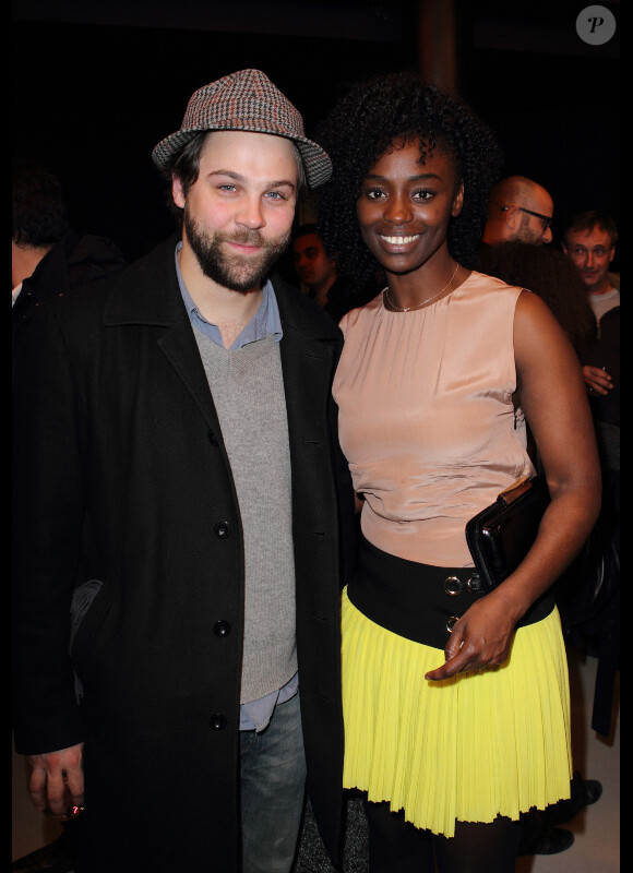 Arthur Jugnot et Aïssa Maïga lors de la projection privée de Toussaint Louverture, diffusé en février sur France 2. A Paris, le 18 janvier 2012