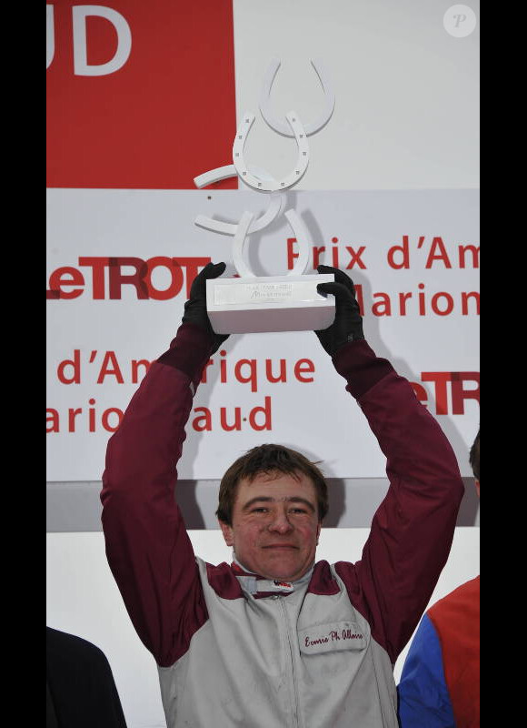 Franck Nivard lors du Prix d'Amérique Marionnaud 2012, à l'hippodrome de Vincennes, le 29 janvier 2012