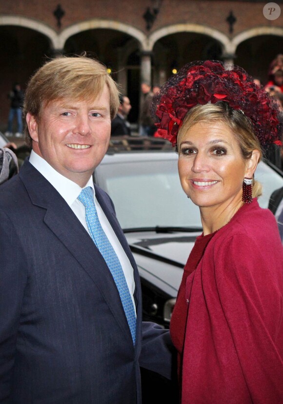 Le couple princier le 25 janvier 2012 à La Haye. Le prince Willem-Alexander des Pays-Bas et la princesse Maxima se sont mariés le 2 février 2002 à Amsterdam. Le 2 février 2012, ils célébraient leurs noces d'étain.