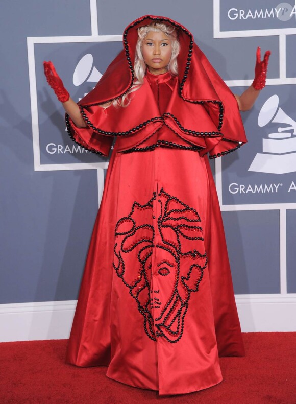 Nicki Minaj sur le tapis rouge de la 54e soirée des Grammy Awards, le 12 février 2012 au Staples Center de Los Angeles.