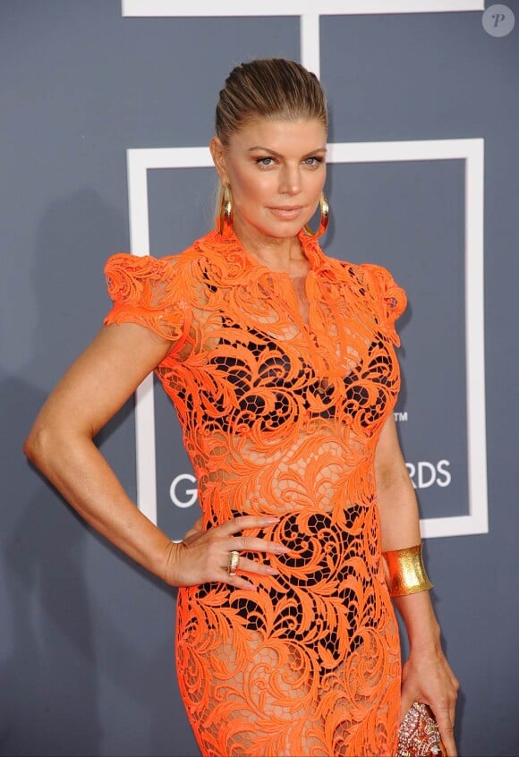 Fergie n'avait rien à cacher sur le tapis rouge de la 54e soirée des Grammy Awards, le 12 février 2012 au Staples Center de Los Angeles.