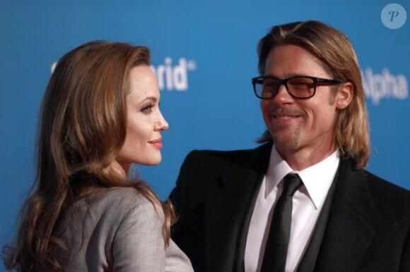Angelina Jolie et Brad Pitt lors du gala Cinema for Peace, dans le cadre du festival de Berlin, le 13 février 2012
