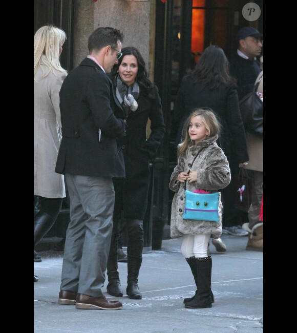 David Arquette, Courteney Cox et leur petite Coco ont déjeuné au Balthazar à SoHo à New York le 13 février 2012
