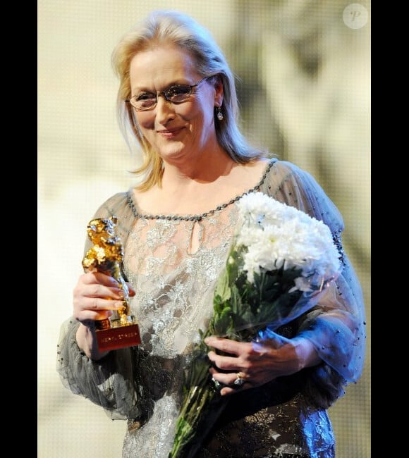 Meryl Streep honorée au festival de Berlin, en février 2012.