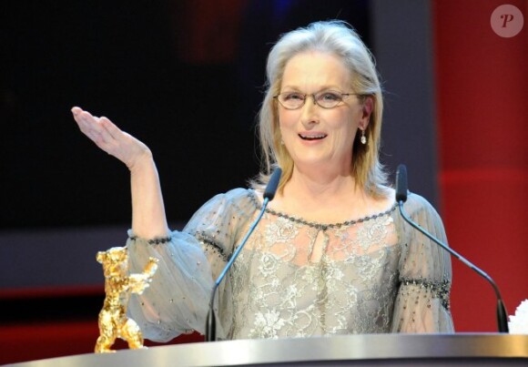 Meryl Streep honorée au festival de Berlin, en février 2012.