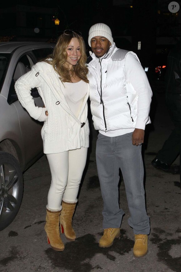 Nick Cannon et Mariah Carey à Aspen, le 2 janvier 2012.