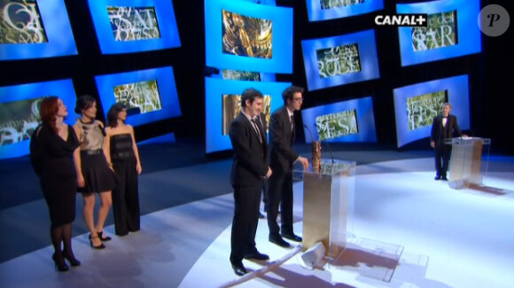 L'équipe du film L'Accordeur recevant le César du meilleur court-métrage - 24 février 2012