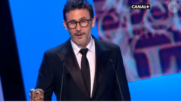 Michel Hazanavicius, lauréat en tant que réalisateur de The Artist, lors des César le 24 février 2012