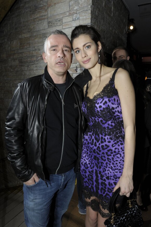 Eros Ramazzotti et son épouse Carmina Pellegrinelli lors de l'after-party Dolce & Gabbana à Milan, le 26 février 2012.