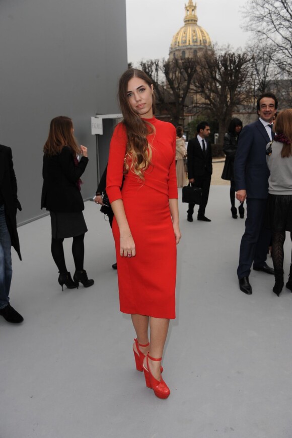 Amber Le Bon au défilé Dior à Paris le 2 mars 2012