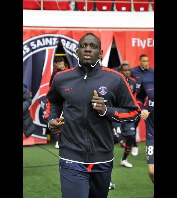 Mamadou Sakho le 4 mars 2012 au Parc des Princes lors du match PSG-Ajaccio (4-1)