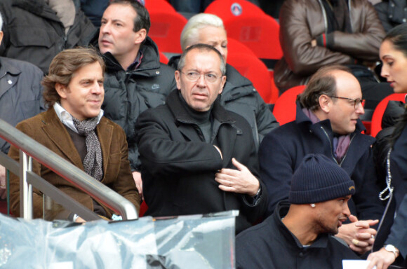 Robin Leproux, ancien boss du PSG le 4 mars 2012 au Parc des Princes lors du match PSG-Ajaccio (4-1)