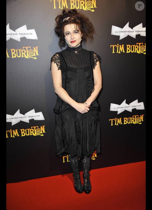 Helena Bonham Carter au vernissage de l'exposition Tim Burton à la Cinémathèque française, à Paris le 5 mars 2012.