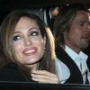 Angelina Jolie et Brad Pitt à la Nouvelle Orléans dans la soirée du 10 mars 2012, alors qu'ils se rendent à une soirée humanitaire pour le projet Make It Right.