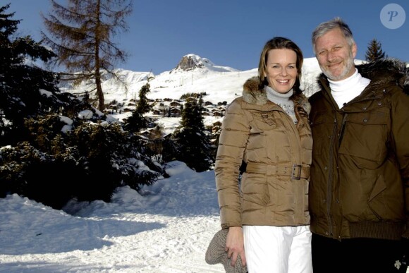 La princesse Mathilde de Belgique à Verbier le 20 février 2012 lors des vacances familiales aux sports d'hiver.