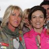 Dominique Serra et Chantal Jouanno lors du coup d'envoi du Rallye des Gazelles, le samedi 17 mars au Trocadero, à Paris.