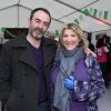 Bruno Solo et Anna Sindres lors du coup d'envoi du Rallye des Gazelles, le samedi 17 mars au Trocadero, à Paris.