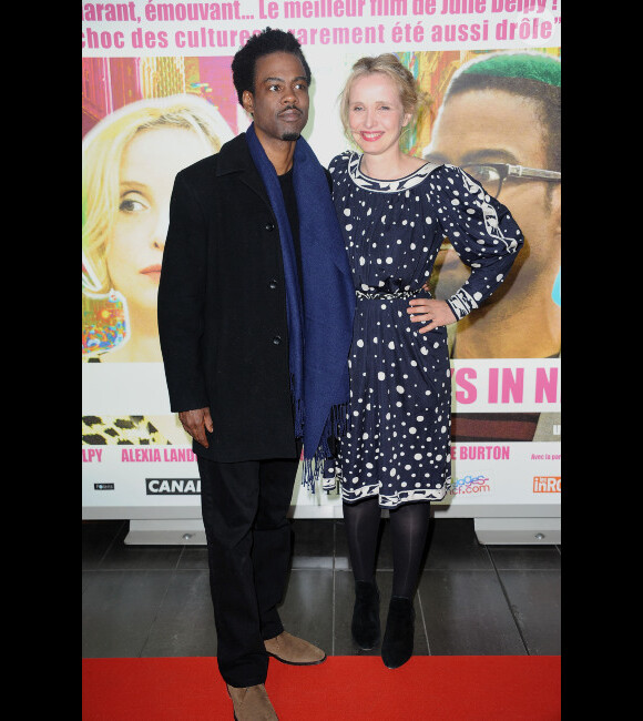 Julie Delpy et Chris Rock présentent 2 days in New York à Paris, le 19 mars 2012.