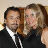 Henri Leconte et sa femme Florentine pour la remise des prix des "Trois Coups de l'Angélus", lors d'un dîner à l'Hôtel Bristol à Paris le 19 mars 2012
 