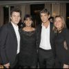 Marc Lavoine, Valérie Expert, Xavier de Moulins et sa femme Anaïs pour la remise des prix des "Trois Coups de l'Angélus", lors d'un dîner à l'Hôtel Bristol à Paris le 19 mars 2012
 