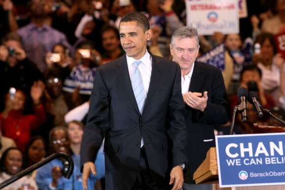 Barack Obama et Robert de Niro, en 2008