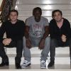 Olivier Nakache et Eric Toledano les réalisateurs d'Intouchables en compagnie d'Omar Sy en février 2012 à Rome