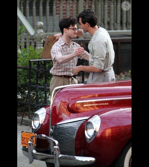 Daniel Radcliffe et Jack Huston sur le tournage à New York en mars 2012 du film Kill Your Darlings