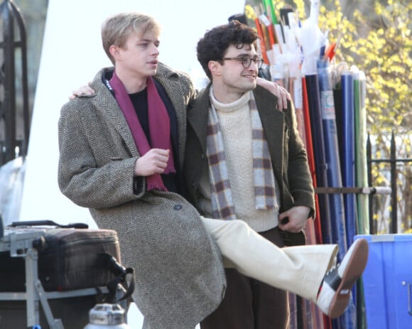 Les comédiens Daniel Radcliffe et Dane DeHaan sur le tournage à New York en mars 2012 du film Kill Your Darlings