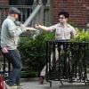 Daniel Radcliffe et Jack Huston sur le tournage à New York en mars 2012 du film Kill Your Darlings