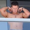 Mark Wahlberg sur le tournage de Pain and Gain à Miami le 2 avril 2012