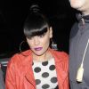 Jessie J arrive à la soirée BlackBerry BBM, où elle a donné un mini-concert, le mardi 3 avril 2012 à Londres.