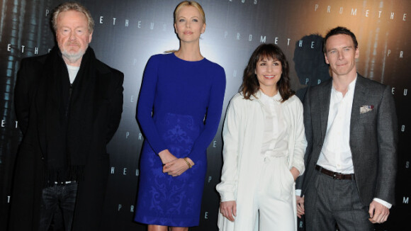 Prometheus : Charlize Theron, Michael Fassbender, Noomi Rapace à Paris