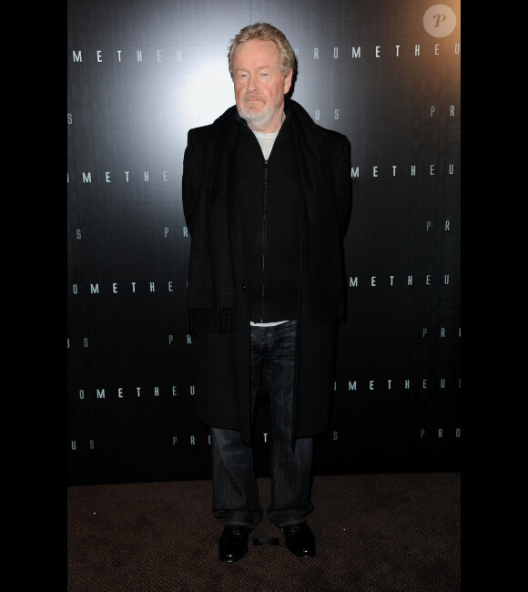 Ridley Scott lors de la présentation du film Prometheus à Paris le 11 avril 2012