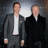 Michael Fassbender et Ridley Scott lors de la présentation du film Prometheus à Paris le 11 avril 2012